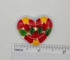 BEAU VERRE ART "Christmas Heart Needle Minder"  Fused Glass  Magnet  Christmas Needleminder  Holiday Spirit, One-of-a-Kind, Handcrafted