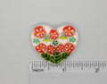 BEAU VERRE ART "Christmas Heart Needle Minder"  Fused Glass  Magnet  Christmas Needleminder  Holiday Spirit, One-of-a-Kind, Handcrafted