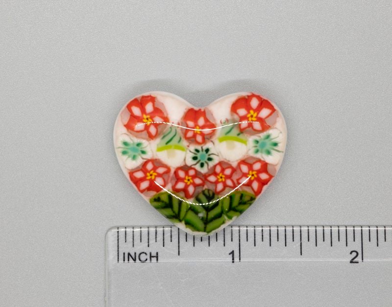 BEAU VERRE ART "Christmas Heart Needle Minder"  Fused Glass  Magnet  Christmas Needleminder  Holiday Spirit, One-of-a-Kind, Handcrafted