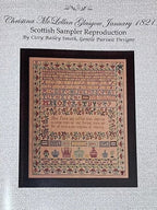 GENTLE PURSUIT DESIGNS "Christina McLellan 1821 Glasglow Sampler" Counted Cross Stitch Pattern by Cissy Bailey Smith, Booklet, Pattern Only
