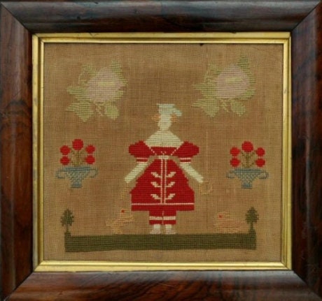 GIGI R "Petite Fille en Rouge"  Counted Cross Stitch Pattern  Little Girl In Red  Chart  English Reproduction Sampler  Pattern Only