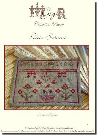 GIGI R "Petite Susana"  Counted Cross Stitch Pattern  Sampler  Chart  Reproduction Sampler  Pattern Only