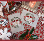 Crocette A Gogo    "Christmas Card"  Counted Cross Stitch Pattern  Winter, Christmas, Red Cardinals, Poinsettias, Paper Pattern