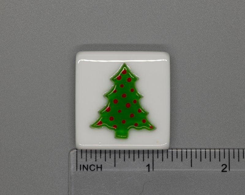 BEAU VERRE ART "Christmas Tree Fused Glass Needle Minder"  Magnet  Needleminder  One-of-a-Kind Handcrafted