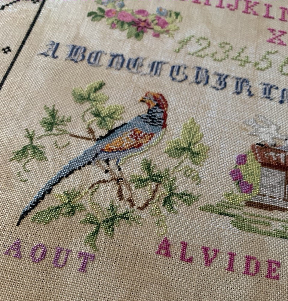 Reflets de Soie ~ Alvide Lotte 1864 ~ Counted Cross Stitch Pattern, Chart, French Sampler Reproduction, Pattern Only