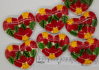 BEAU VERRE ART "Christmas Heart Needle Minder"  Fused Glass  Magnet  Christmas Needleminder  Holiday Spirit, One-of-a-Kind, Handcrafted