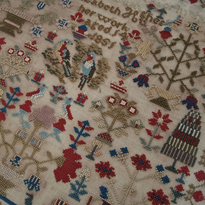 THE WISHING THORN "Elizabeth Hughes 1851"  Counted Cross Stitch Pattern  Chart, Sampler, Pattern Only