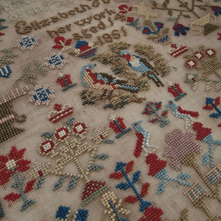 THE WISHING THORN "Elizabeth Hughes 1851"  Counted Cross Stitch Pattern  Chart, Sampler, Pattern Only