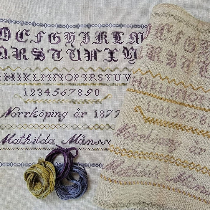THE WISHING THORN "Mathilda Mansson 1877 Sampler"  Counted Cross Stitch Pattern  Chart, Pattern Only