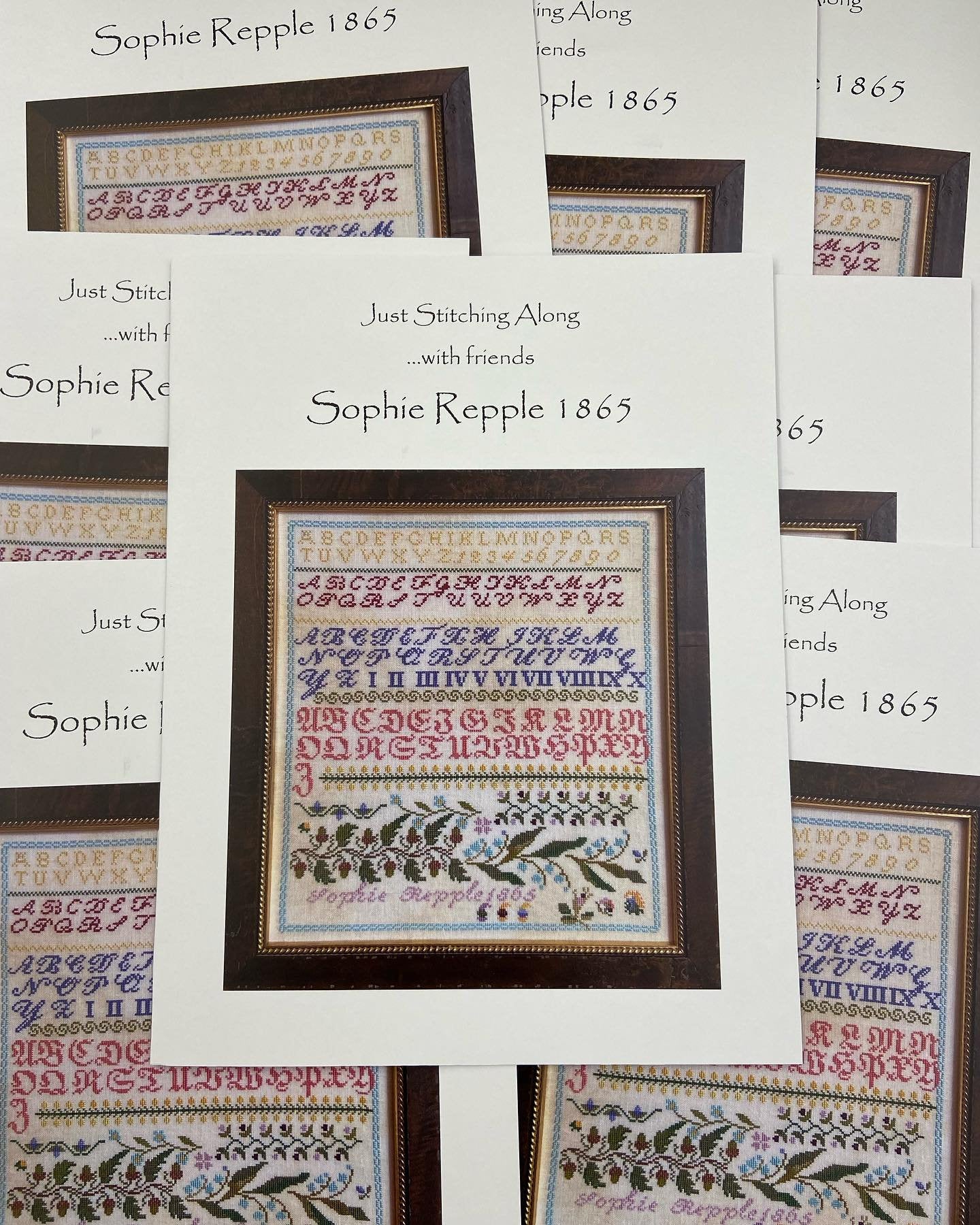 JUST STITCHING ALONG "Sophie Repple 1865" Counted Cross Stitch Pattern, Chart, Sampler, Pattern Only