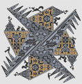 LONG DOG SAMPLERS "The Galliard"  Counted Cross Stitch Pattern  Geometric Sampler, Pattern Only