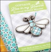 LORI HOLT "Cottage Bee Magnetic Needle Minder in Blue" Enamel Needle Minder, Lori Holt of Been In My Bonnet Co. For It's Sew Emma