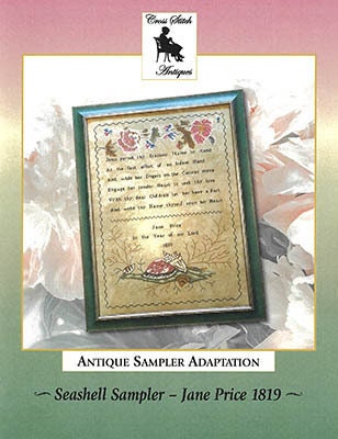 CROSS STITCH ANTIQUES "Seashell Sampler ~ Jane Price 1819" Counted Cross Stitch Pattern, Sampler, Chart, Pattern Only
