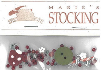 SHEPHERD'S BUSH PRINTWORKS "Marie's Stocking" Cross Stitch Pattern and Charm Pack Included, Christmas, Sampler, Pattern Only
