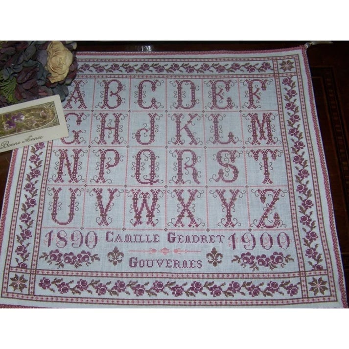 Reflets de Soie ~ Abecedaire de Camille Sampler ~ Counted Cross Stitch Pattern, Chart, Antique Sampler Reproduction, Pattern Only