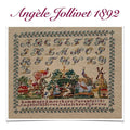 Reflets de Soie ~ Angele Jollivet 1892 Sampler ~ Counted Cross Stitch Pattern, Chart, Antique French Sampler Reproduction, Pattern Only
