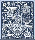 LONG DOG SAMPLERS "Fish 'n Ships"  Counted Cross Stitch Pattern  Classic Norfolk Sampler, Pattern Only