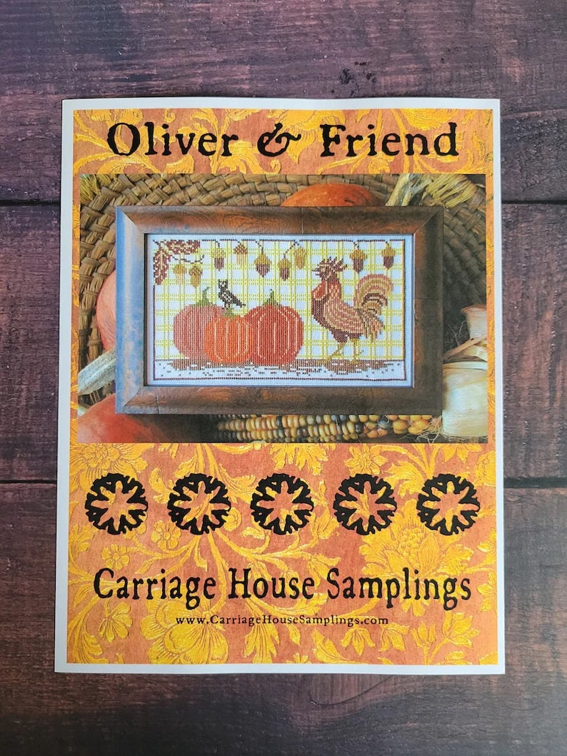 CARRIAGE HOUSE SAMPLINGS "Oliver & Friend"  Counted Cross Stitch Pattern, Chart, Pattern Only