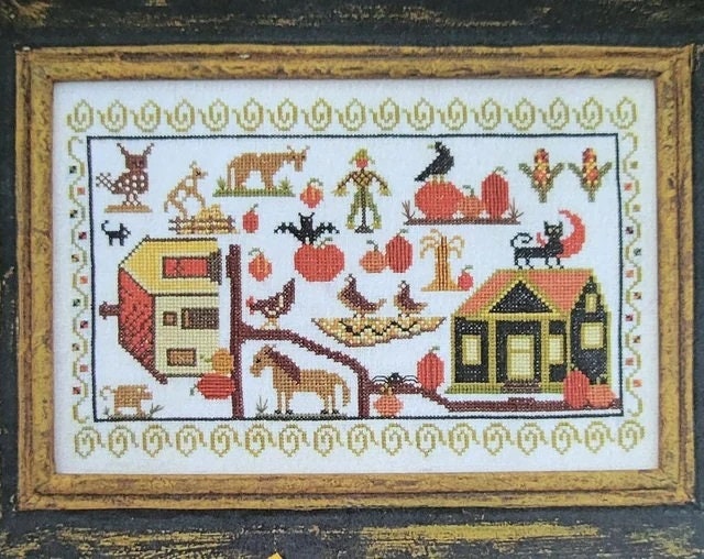CARRIAGE HOUSE SAMPLINGS "Pumpkin Farm"  Counted Cross Stitch Pattern, Chart, Pattern Only