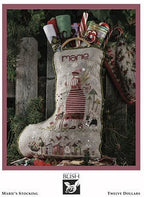 SHEPHERD'S BUSH PRINTWORKS "Marie's Stocking" Cross Stitch Pattern and Charm Pack Included, Christmas, Sampler, Pattern Only