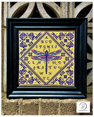 YASMIN'S MADE With LOVE "Dragonfly Quaker" Counted Cross Stitch Pattern, Chart, Pattern Only