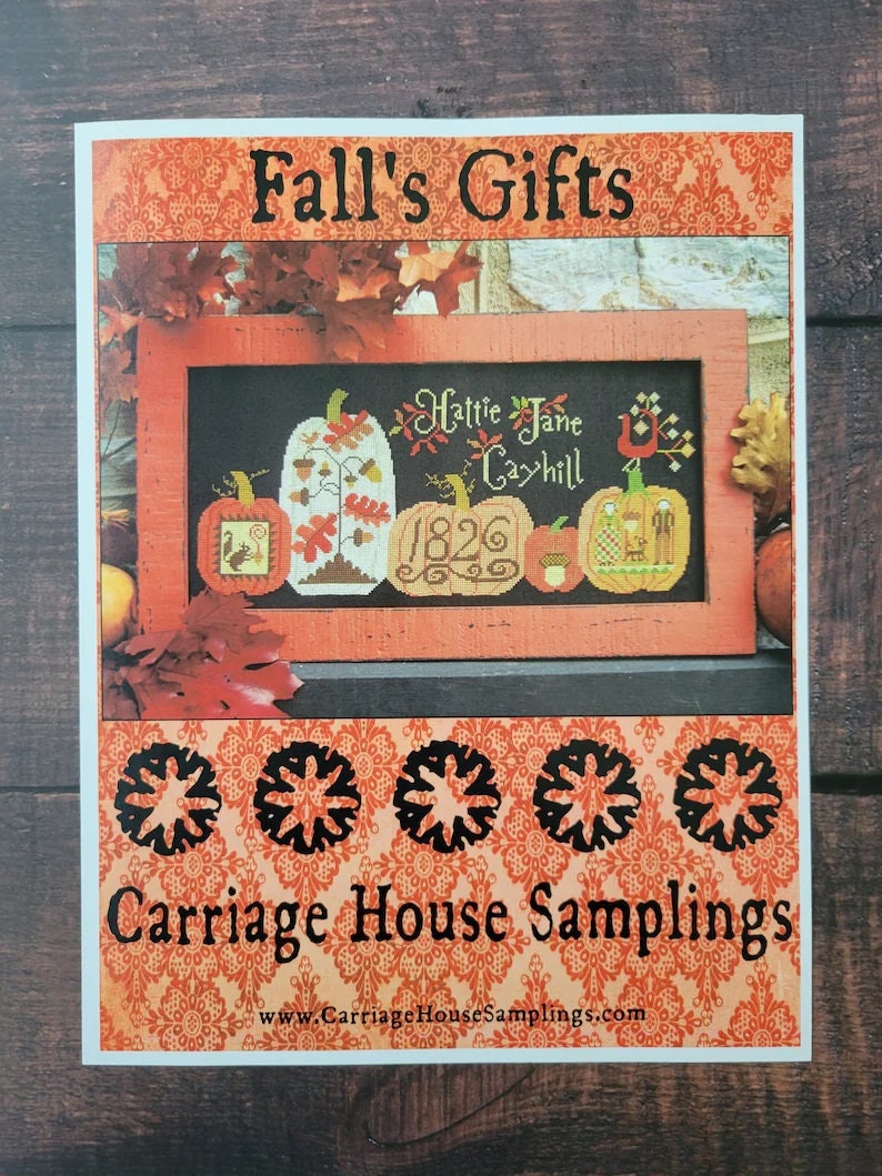 CARRIAGE HOUSE SAMPLINGS "Fall's Gifts"  Counted Cross Stitch Pattern, Chart, Pattern Only