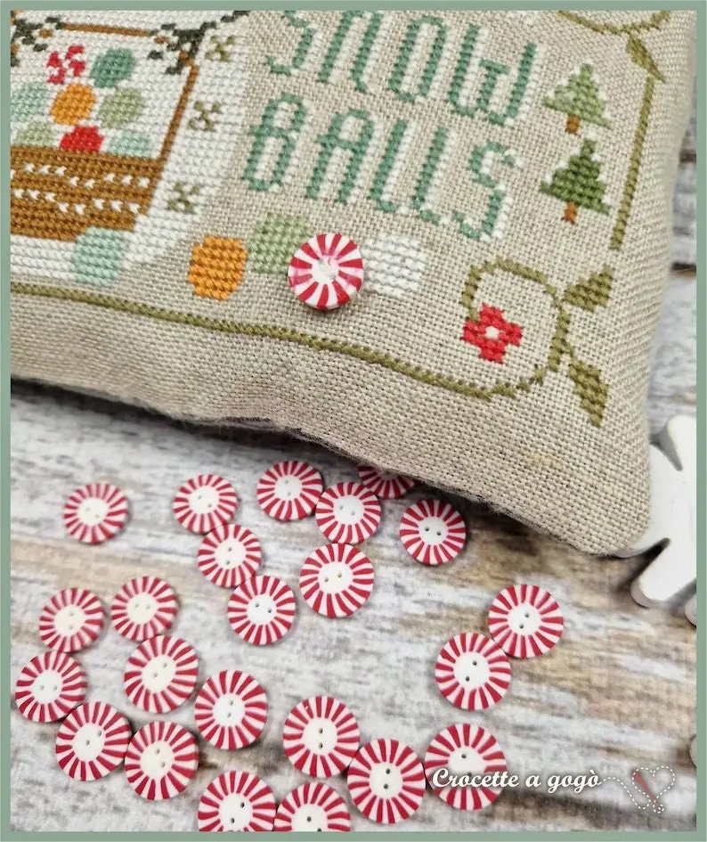 The Little Snowman! by CROCETTE A GOGO  Counted Cross Stitch Pattern + Clay Button  Christmas, Holidays, Winter, Pattern Only