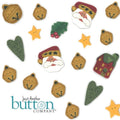 JUST ANOTHER BUTTON Company "Buttons - JHappy Holidays to You" Pre-Packaged Assortment of 18 Hand-Made Buttons, Christmas, Holidays, 6598