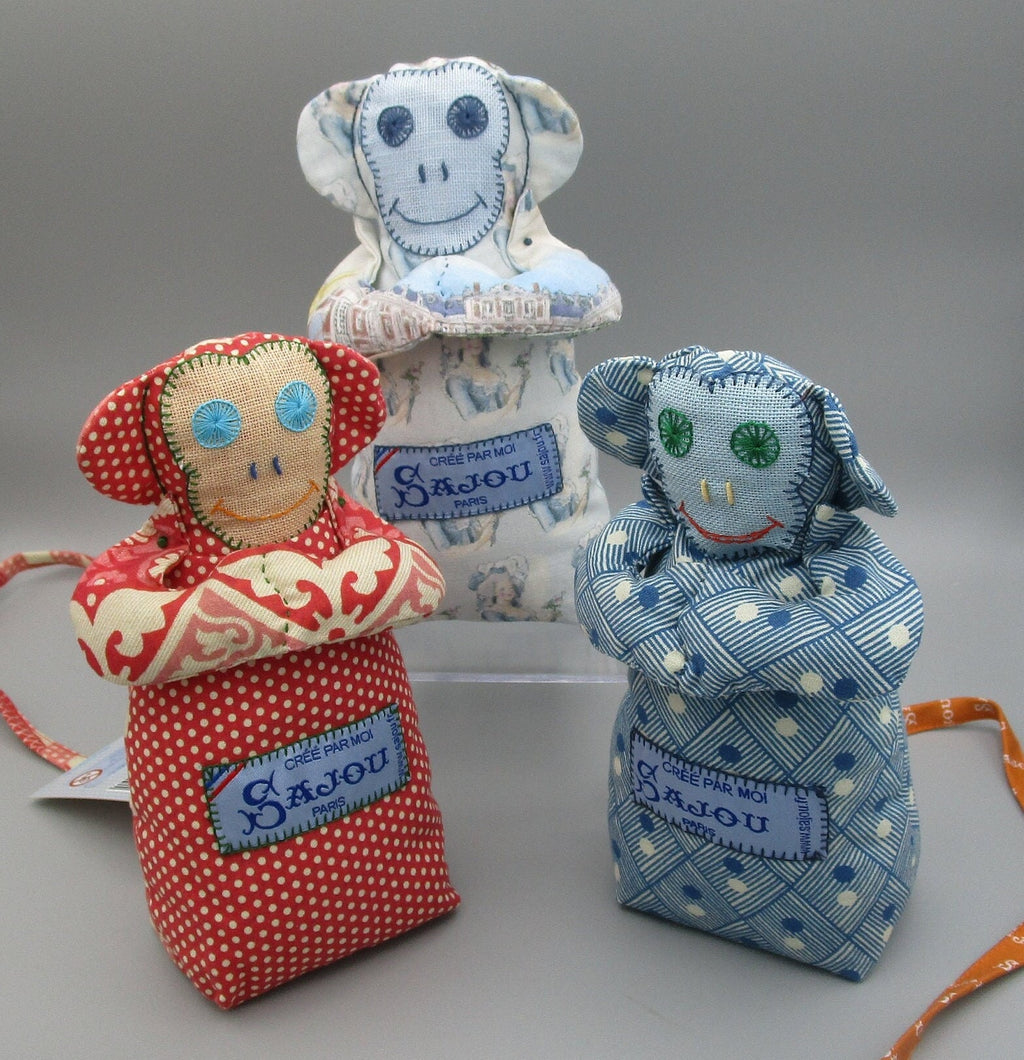 MAISON SAJOU MONKEY  French 100% Premium Cotton Fabric  Handmade in France  Scissor Holder  Kingsland Needle Art