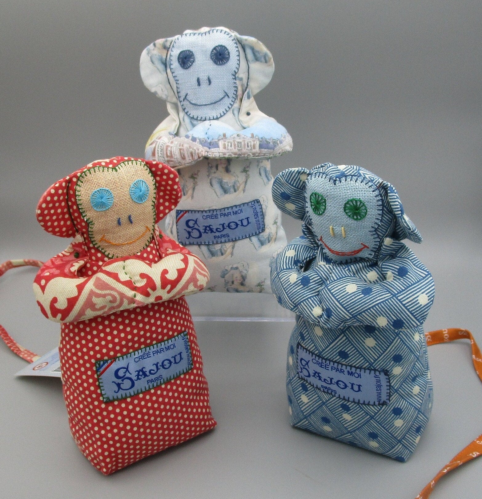 MAISON SAJOU MONKEY  French 100% Premium Cotton Fabric  Handmade in France  Scissor Holder  Kingsland Needle Art