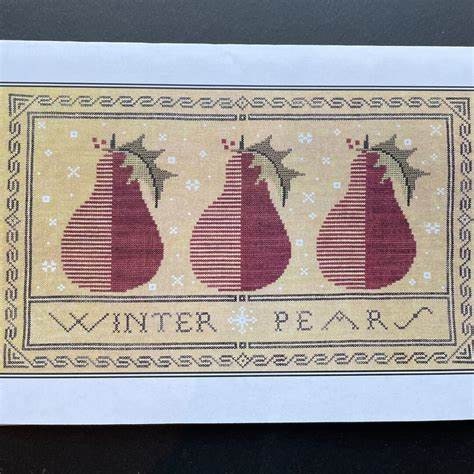 ARTFUL OFFERINGS "Winter Pears" Counted Cross Stitch Pattern, Chart, Pattern Only