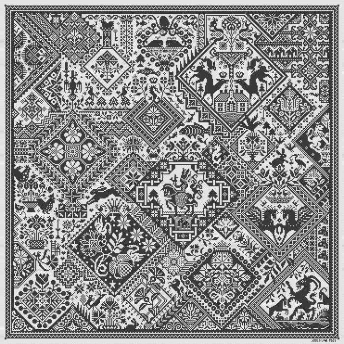 LONG DOG SAMPLERS "Act of God"  Counted Cross Stitch Pattern  Sampler, Pattern Only