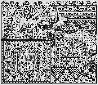 LONG DOG SAMPLERS "Life After Death"  Counted Cross Stitch Pattern  Sampler, Pattern Only