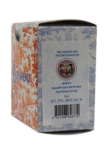 MAISON SAJOU Cross Stitch Kit - Sewing Club Round Box, Box to Embroider, Made in France