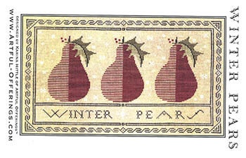 ARTFUL OFFERINGS "Winter Pears" Counted Cross Stitch Pattern, Chart, Pattern Only