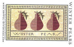 ARTFUL OFFERINGS "Winter Pears" Counted Cross Stitch Pattern, Chart, Pattern Only