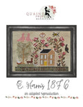 QUAINT ROSE NEEDLEARTS "E. Harris 1876" Counted Cross Stitch Pattern, Sampler, Chart, Pattern Only