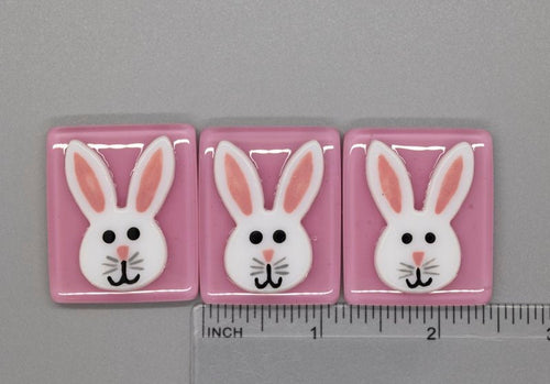 BEAU VERRE ART "Bunny Face Fused Glass Needle Minder"  Magnet  Easter Needleminder  One-of-a-Kind, Handcrafted with Love by Kelly