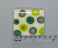BEAU VERRE ART "Fused Glass Needle Minder"  Magnet  Peacock & Robin's Egg Blue on Vanilla Base, Needleminder  One-of-a-Kind, 1112
