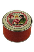 MAISON SAJOU Cross Stitch Kit - Sewing Club Round Box, Box to Embroider, Made in France