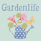 TILDA GARDENLIFE Collection 2021 by Tone Finnanger - Striped Petunia In Coral (OOP) - 100% Cotton. 38" x 44"
