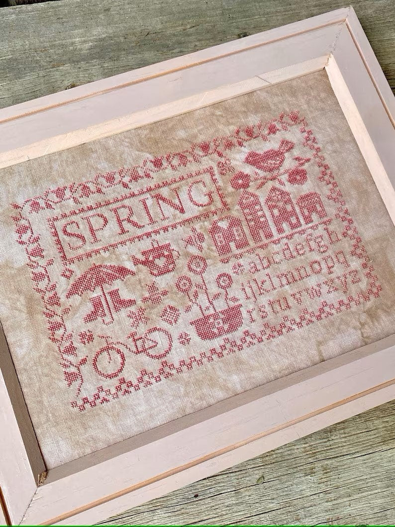 BLUEBERRY RIDGE DESIGNS "Sampler Seasons: Spring" Counted Cross Stitch Pattern, Chart, Nashville Needlework Market 2024, Pattern Only
