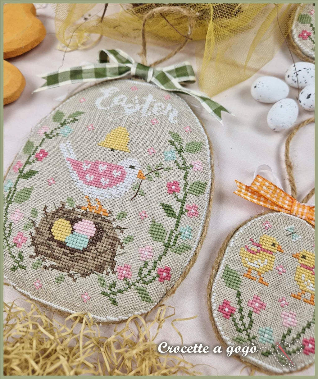 CROCETTE A GOGO "Eggs Collection"  Counted Cross Stitch Pattern  Easter Eggs, Rabbits, Paper Pattern