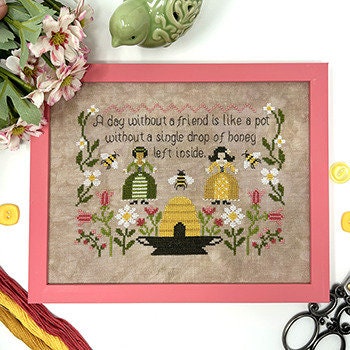 TINY MODERNIST "We Should BEE Friends" Counted Cross Stitch Pattern, 2024 Nashville Market, Pattern Only