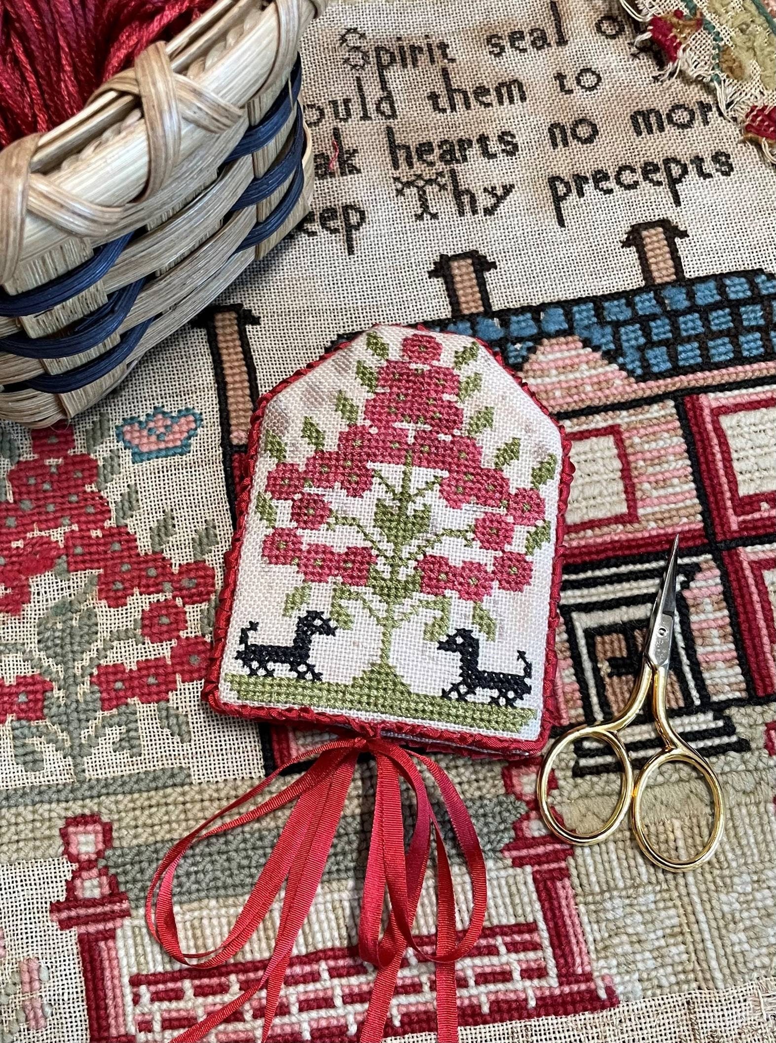 NEEDLEMADE DESIGNS "Miss Campbell's Scissors Keep" Counted Cross Stitch Pattern, Chart, Sampler, Pattern Only