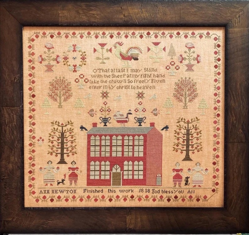 CARDAN ANTIQUES & NEEDLEWORK ~ "Ann Newton 1838" Counted Cross Stitch Pattern, Sampler, Nashville Market 2024 Release, Pattern Only