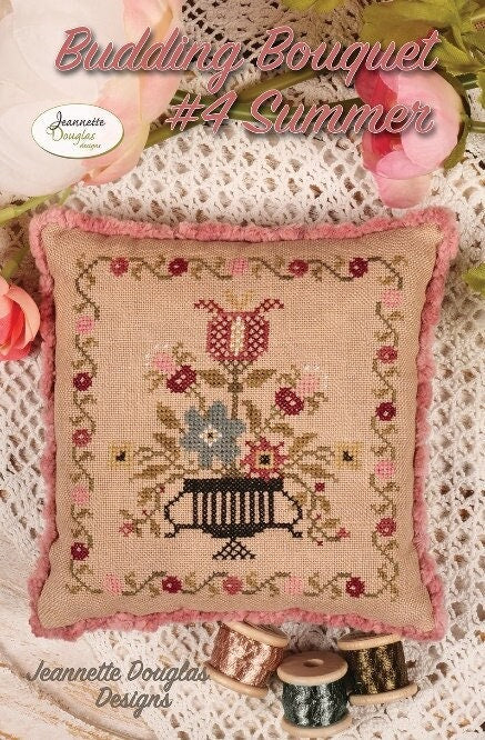 JEANNETTE DOUGLAS DESIGNS "Budding Bouquet #4 - Summer", Nashville Needlework Market 2024" Counted Cross Stitch Pattern, Chart, Pattern Only