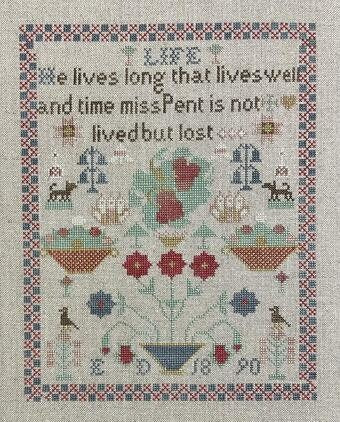 NEEDLEWORK PRESS "Life By ED 1890" A Sampler, Counted Cross Stitch Pattern, NeedleWorkPress, Nashville Needlework Market 2024, Pattern Only