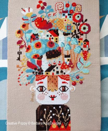 BARBARA ANA DESIGNS "Toxic City Flowerpot" Counted Cross Stitch Pattern, Chart, Whimsical, Pattern Only