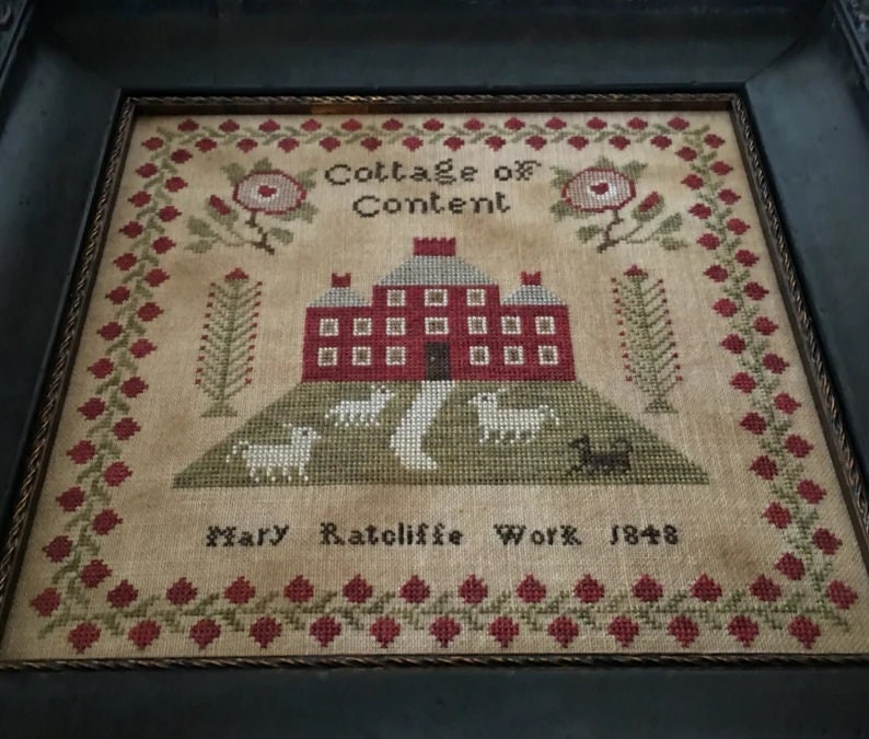 SCATTERED SEED SAMPLERS "Mary Radcliffe 1848" Counted Cross Stitch Pattern, Chart, Antique Reproduction Sampler, Pattern Only
